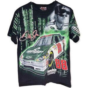 Vtg 2011 Chase Authentics Dale Earnhardt Jr. Matrix All Over Print Shirt Men M
